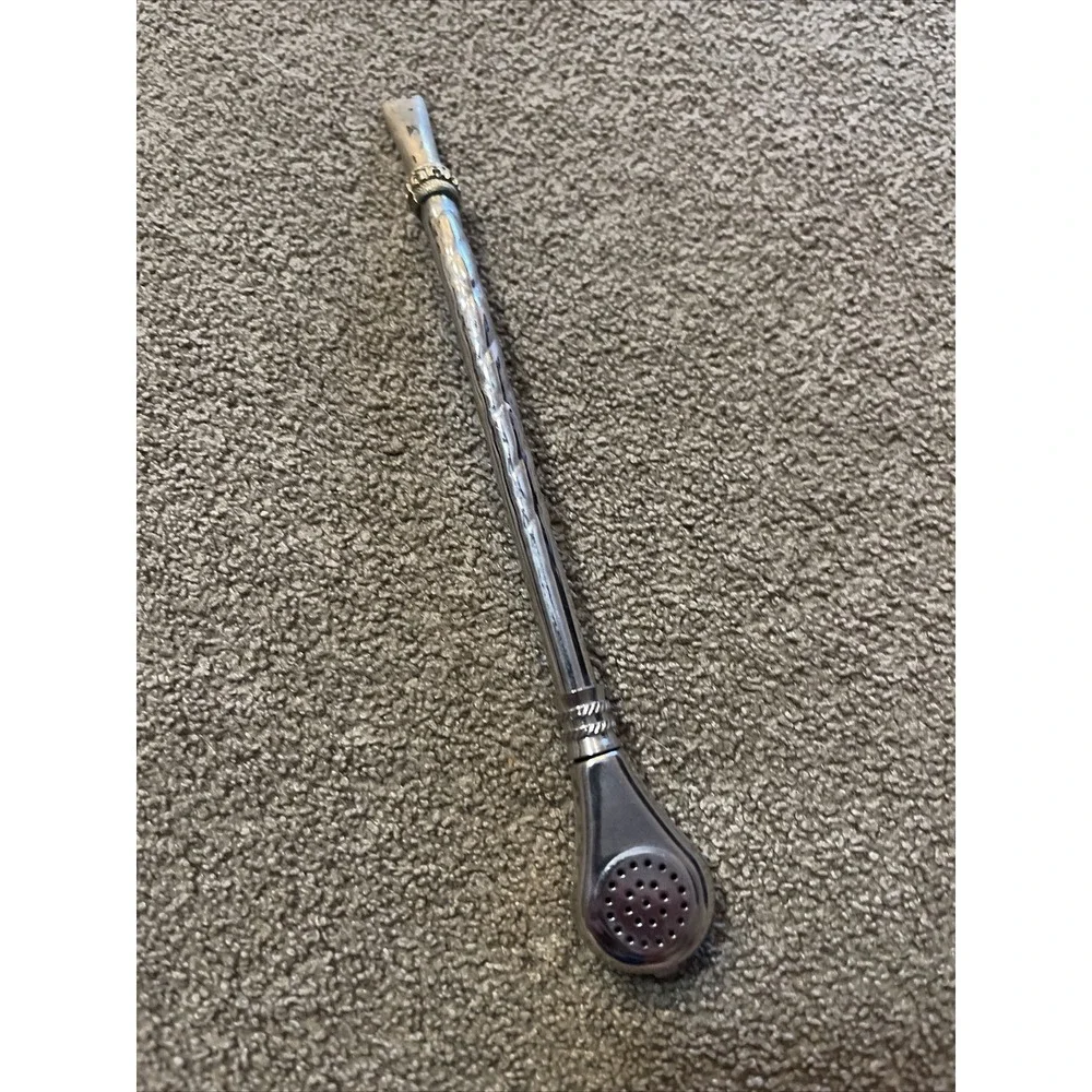Vintage Yerba Mate Ornate Tea Sip Straw Stirrer Bombilla (TD)